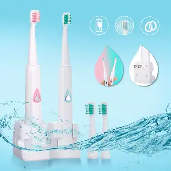 

Electric Toothbrush Adult Intelligent Wireless Rechargeable ltrasonic Auto Tooth Brushes Waterproof With 3 Replacement Heads