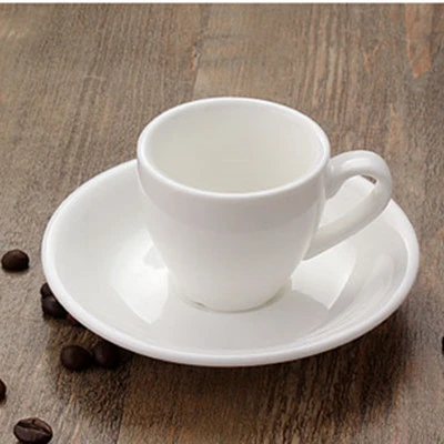 Espresso Mug Дешевые продажи классический европейский стиль белая керамическая итальянская кофейная чашка 80 мл небольшой емкости Эспрессо-кружка и блюдце костюмы Taza - Цвет: Espresso Mug
