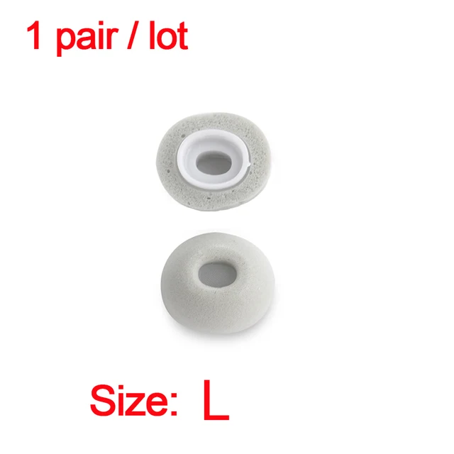 Noise Isolate Premium Memory Foam Tips for AirPods Pro,No Silicone Eartips Pain,Anti-Slip Earplugs,Fit in Charging Case gray-L(1 pairs)