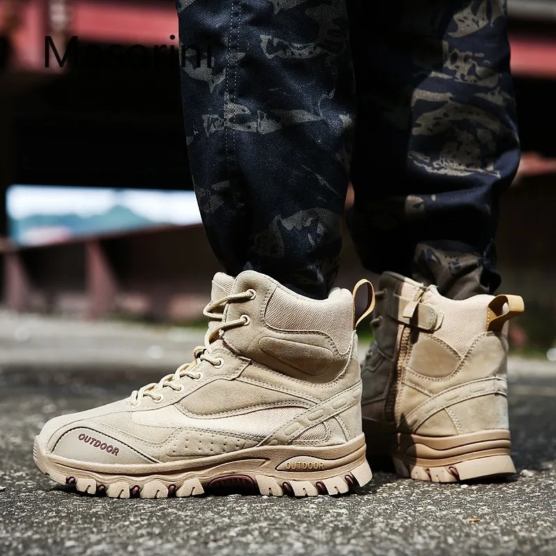 Мужские ботинки брендовая мужская Боевая обувь уличные Нескользящие мужские