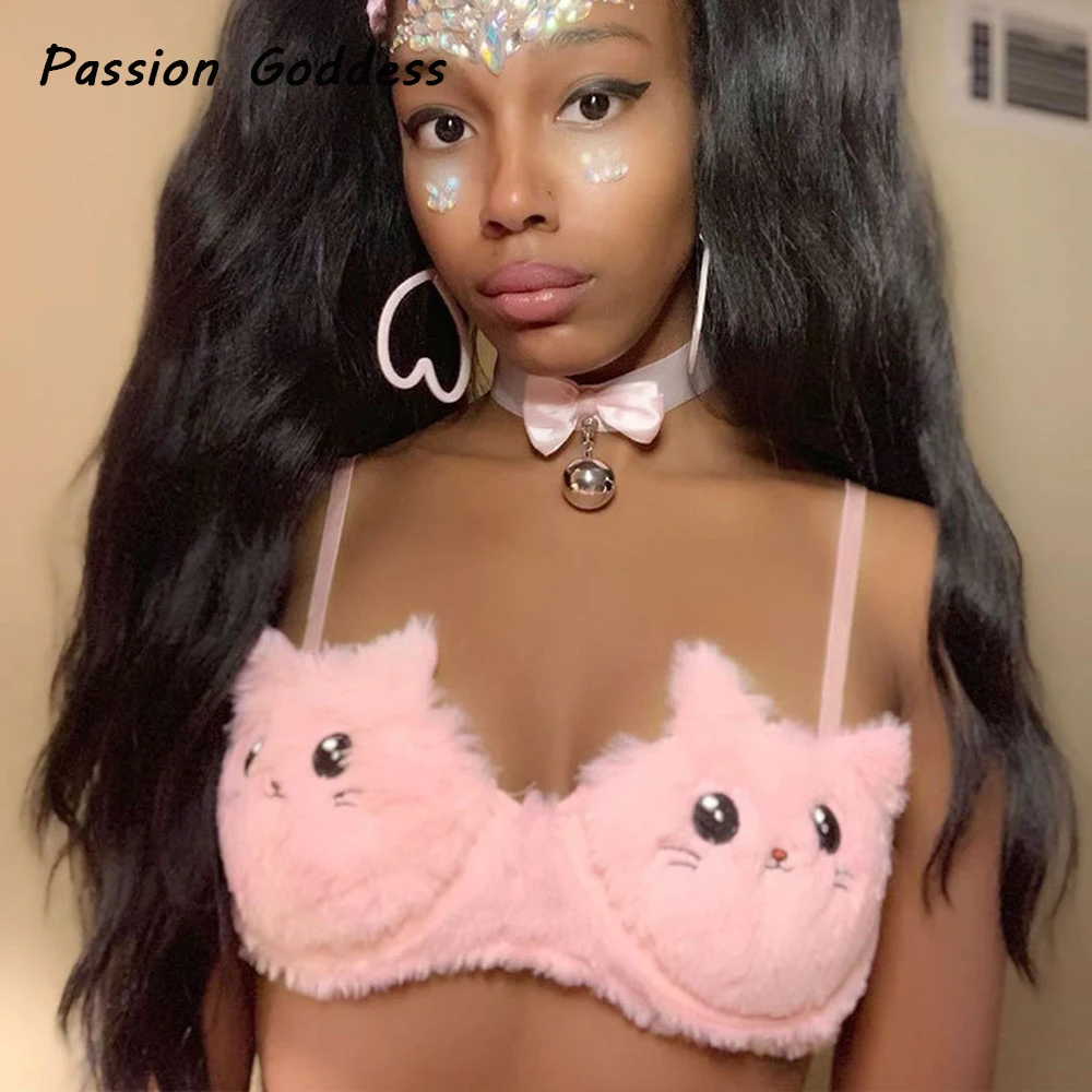 fluffy pink bralette