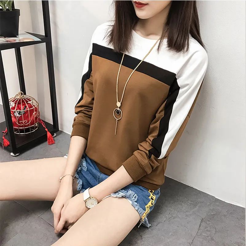  Fashion Women T-shirt Autumn Winter Long Sleeve O-neck T shirt Women Topsx