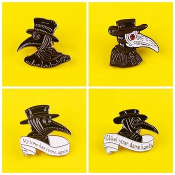 

Plague Doctor Zinc Alloy Pin Custom Beak Face Brooches Cartoon Badge for Bag Lapel Pin Buckle Jewelry Gift for Nurse Friends