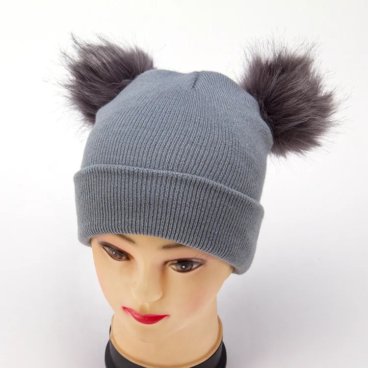 European and American autumn and winter new hair-line hats double-hair-hats cute lady's knitted hats