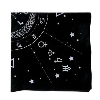 

49*49cm Tarot Tablecloth Twelve Constellations Sun Moon Pentagram Tarot Flannel D5BA