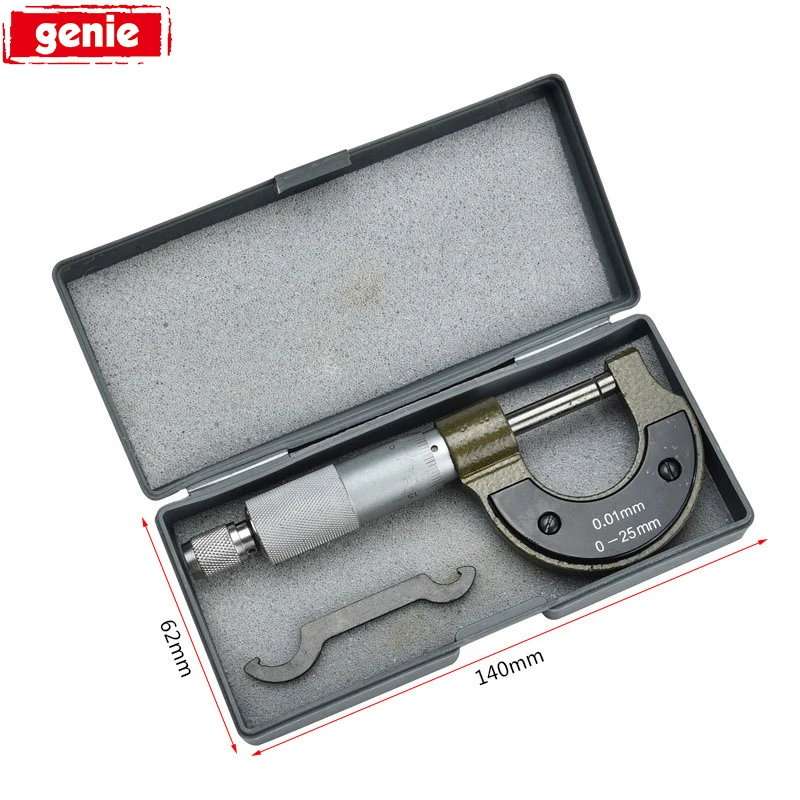 

1pc Outside Micrometer Gauge Vernier Caliper Gauge Meter Micrometer 0-25mm/0.01mm For Measure Tools