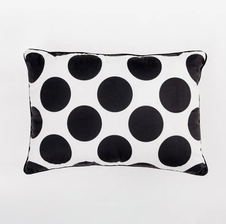 Double Side Print Black White Geometric Pillow Cover Geometric Cushion Cover Velvet Home Decorative 30x50cm Sofa Bed Chair