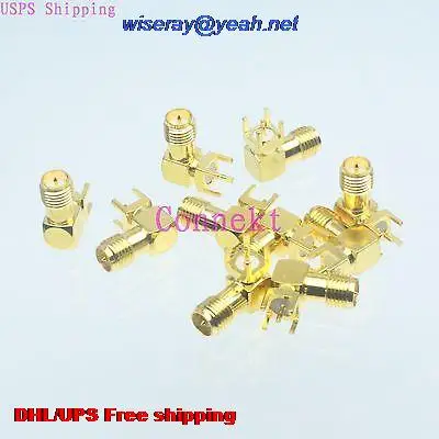

DHL/EMS 500pcs Connector RPSMA female plug solder PCB mount Right angle-A3