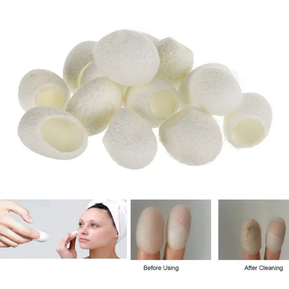 Очищающие отбеливающие шарики из натурального шелкопряда 100 шт. отшелушивающий
