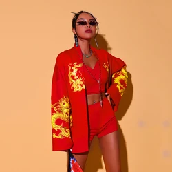 Jazz clothes Ds Suit Nightclub Gogo Performance Suit Chinese style Suit Jazz Dance Clothes Pole Dancing Set Rave Outfit Sexy