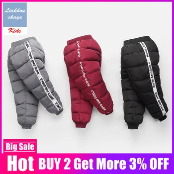 

2019 New Fashion Winter Baby Girls Boys Warm Down Pants Children Cotton Down Pants Toddler Trousers Kids Leggings Boys Clothing