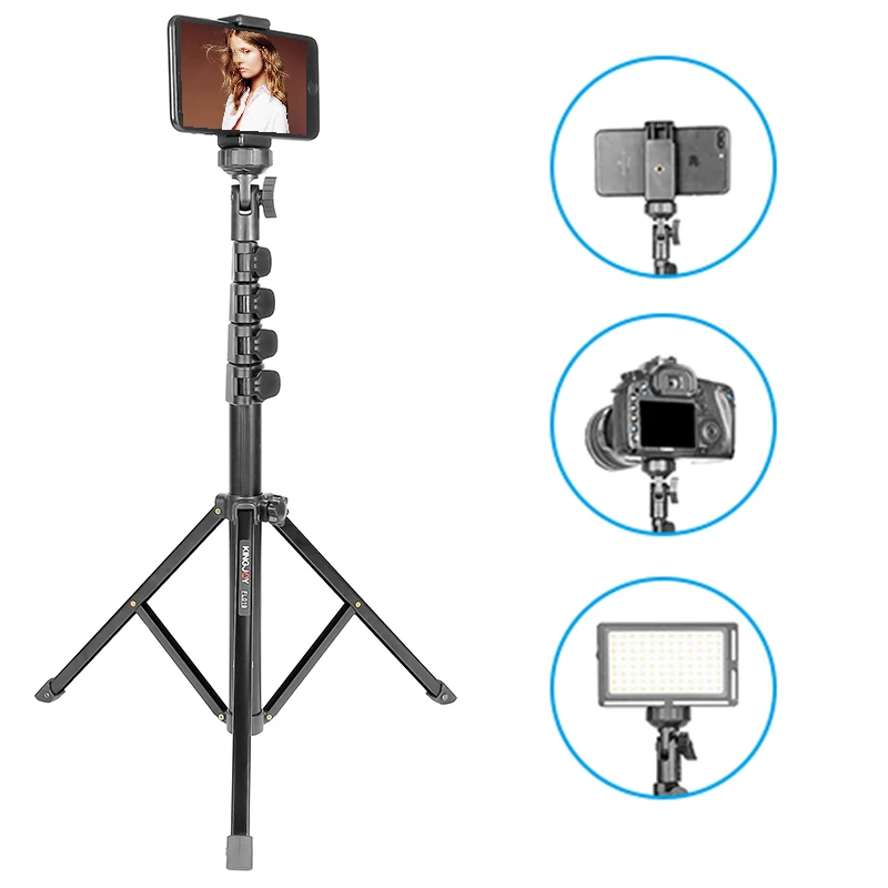 

KINGJOY 1.55m Light Stand Tripod Max Load to 5KG for Photo Studio Fresnel Tungsten Light TV Station Studio Photo Studio Tripods