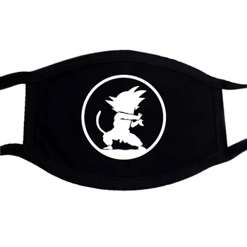 

Dragon Ball GOKU Print Mask Japanese Anime Saiyan Mouth Muffle Dustproof Keep Warm Mask Washable Black Breathable Masks