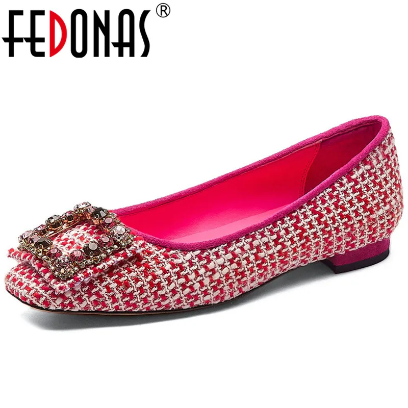 

FEDONAS New Fashion Women Thick Heels Shoes Basic Party Basic Sweet Flats Spring Summer Elegant Square Toe Brand Shoes Woman