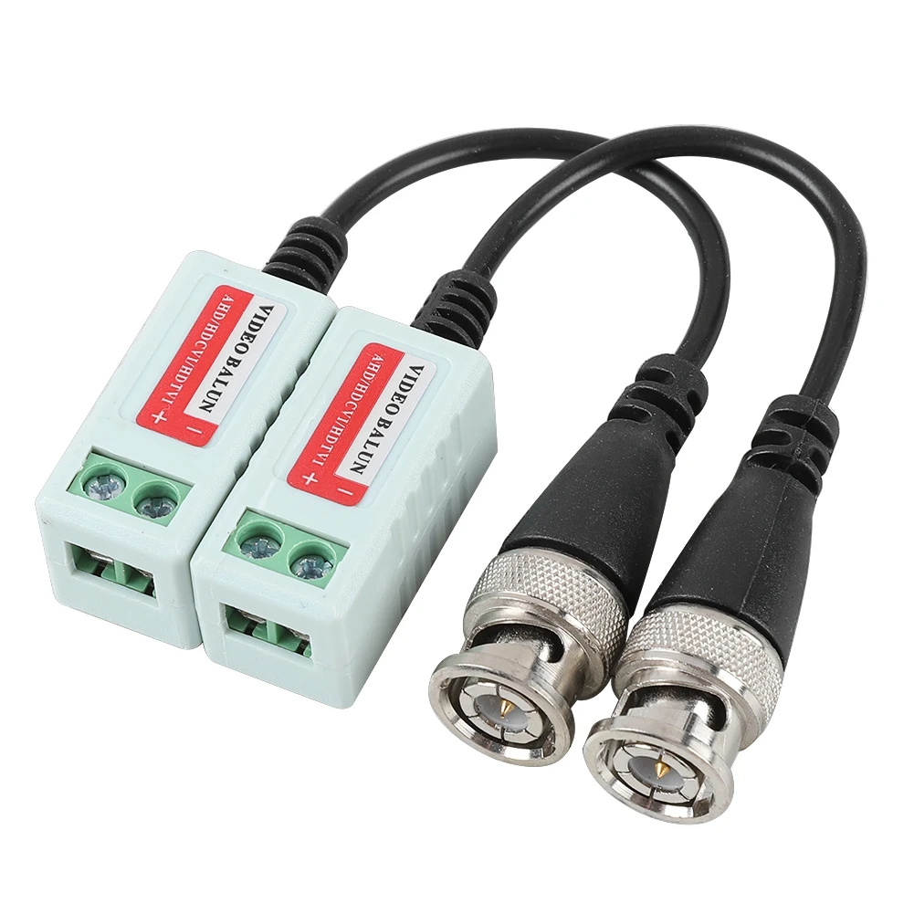 Cables de transmisión HD-CVI/HDVI/AHD, transceptor de vídeo pasivo, Balun, Cable transmisor trenzado para cámara, 2 uds., 6 uds.