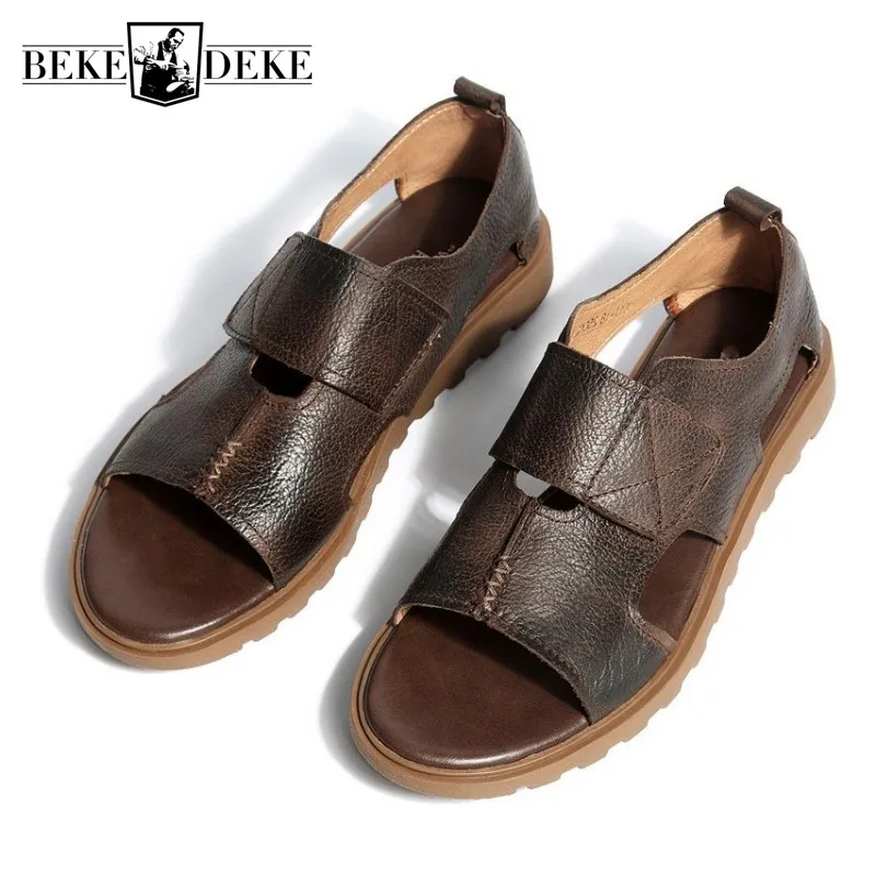 Summer Mens Open Toe Gladiator Fashion Hook Loop High Top Genuine Leather Beach Sandals Antiskid Flats Breathable Casual Shoes
Summer Mens Open Toe Gladiator Fashion Hook Loop High Top Genuine Leather Beach Sandals Antiskid Flats Breathable Casual Shoes