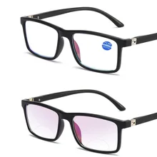 Zerosun, бифокальные очки для чтения, для мужчин, дальнозоркость, диоптрия, очки, блокировка, синий светильник, рядом с дальним двойным видением, UV400, мужские очки