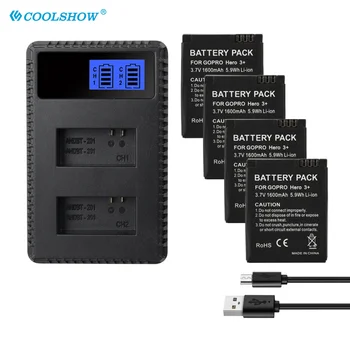 

AHDBT-201 AHDBT-301 AHDBT-302 1600mah Battery for GoPro AHBBP-301 GoPro HD HERO3 HERO3+ Hero 2 Camera Batteries Charger