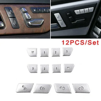 

12pcs Chrome Door Lock Switch Button Cover Sticker For Mercedes Benz A/B/C(W204)/E(W212)/GLA/CLA/GLK/GLE-class