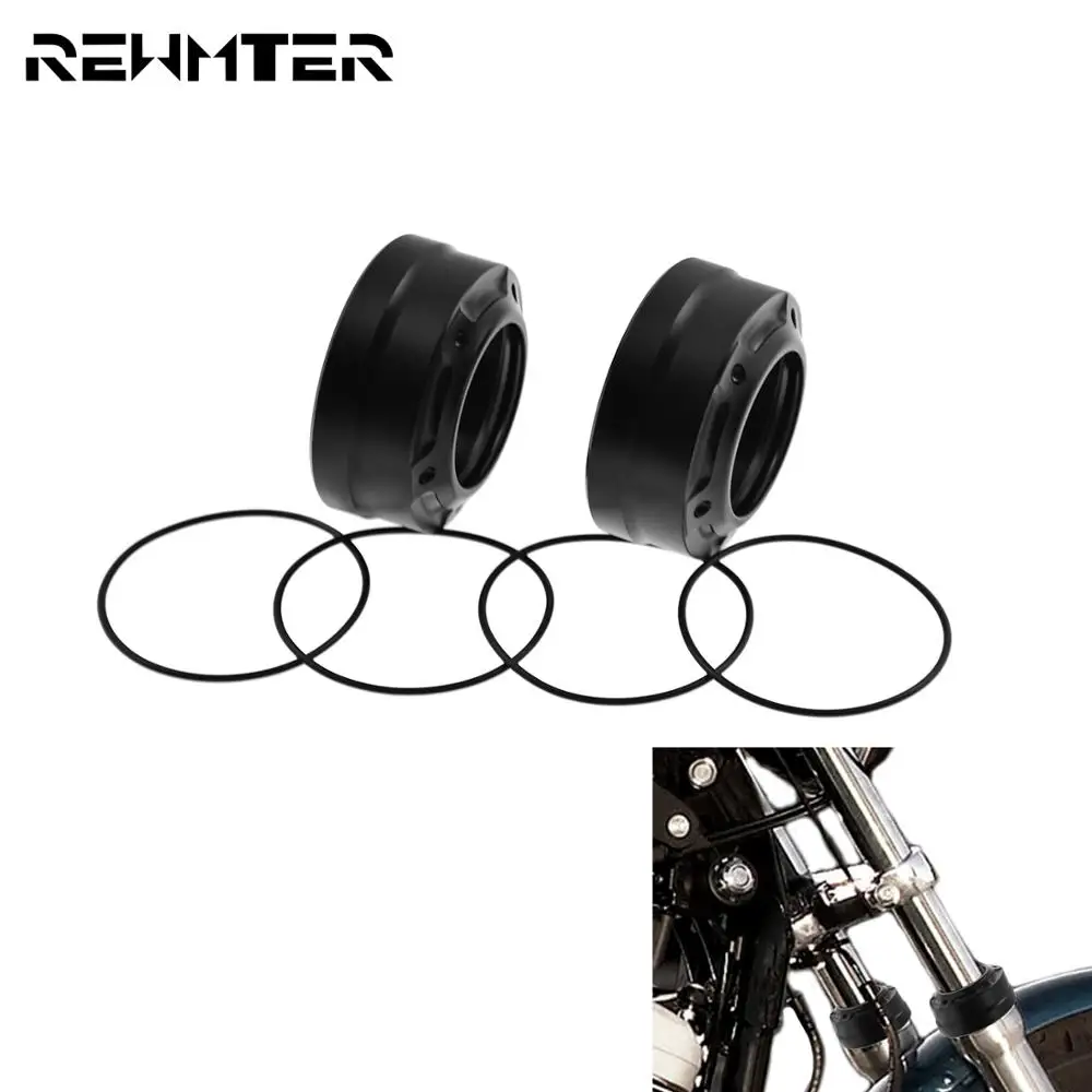 Передняя крышка вилки для мотоцикла 39 мм черная от пыли Harley Sportster XL 2000-08 09 10 11 12 13 14