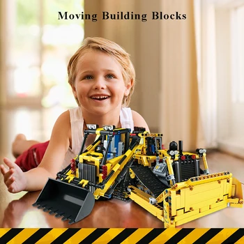 

2.4G Remote Control Bulldozer Engineering Vehicle Dump Car Building Blocks RC Excavator Construction Tractor Educational Bricks