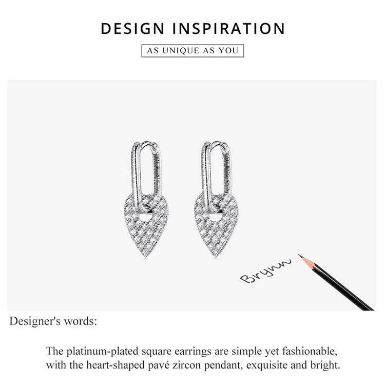 Heart Rectangle Hoop Earrings | S925 Sterling Silver | Go Glam Girl 8 Heart Rectangle Hoop Earrings | S925 Sterling Silver | Go Glam Girl - Show your style with the delicate Heart Rectangle Hoop Earrings. Hand-finished in sterling silver, every hoop earring has a heart dangling on it and encrusted with small sparkling zircons. These dreamy earrings, full of a romantic atmosphere will bring mood and beauty to your day. Perfect gift for mom, sister, grandmother, friend or yourself. | 🚚 Free Standard Shipping 7-30 days | 🥇 Top Quality Product | 💎 100% S925 Sterling Silver | 🛡️ 100% Safe & Secure checkout