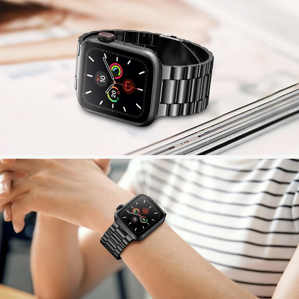 Для 2019 apple watch series 5 полос 40 мм 44 ремешок из нержавеющей стали на запястье