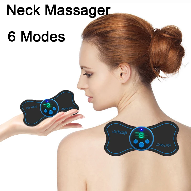 6 Modes Neck Back Cervical Massager Patch Portable Mini Remote Control USB Charging Pain Relief Tool Health Care Relaxation NEW