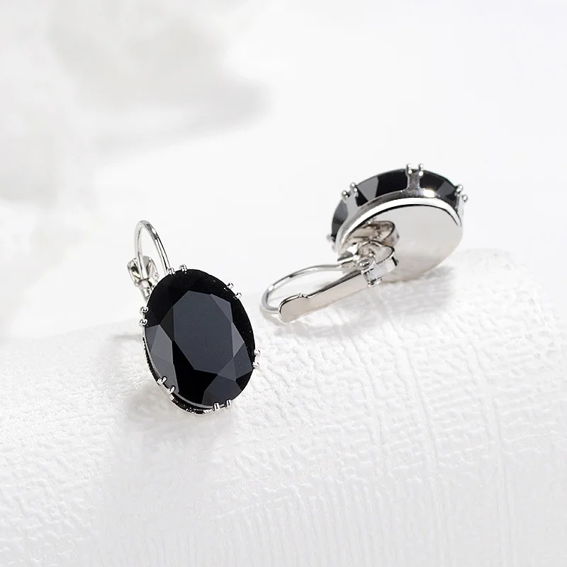 Jellystory Silver 925 Earrings Jewelry with Multicolor Oval Shape Sapphire Drop Earrings for Women Wedding Party Gifts Wholesale
