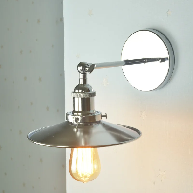 LOFT Industrial Retro American-Style Wall Lamp Personalized& Creative Chromium Color Bedroom Mirror Front Lamp Lamps Nordic Min