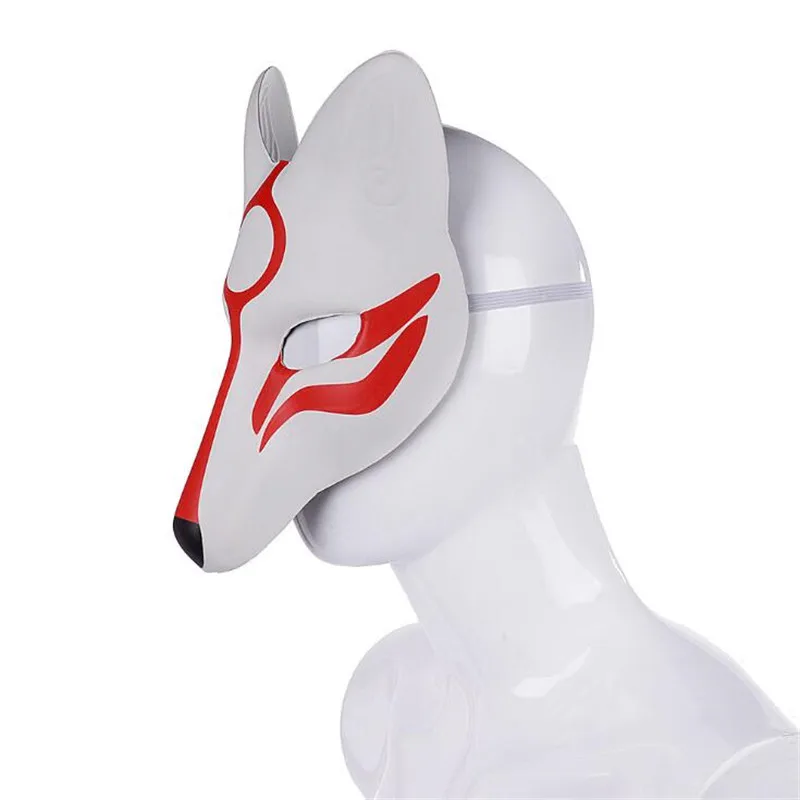Japan Anime Fox Mask High-grade PU Leather EVA White Fox Mask Halloween Masquerade Cosplay Prop Accessories Mask Gift
