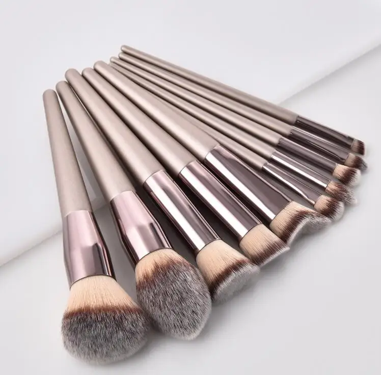 10 piezas pinceles de maquillaje de pinceles de maquillaje corrector de sombra de ojos de la Fundación maquillaje cepilo h