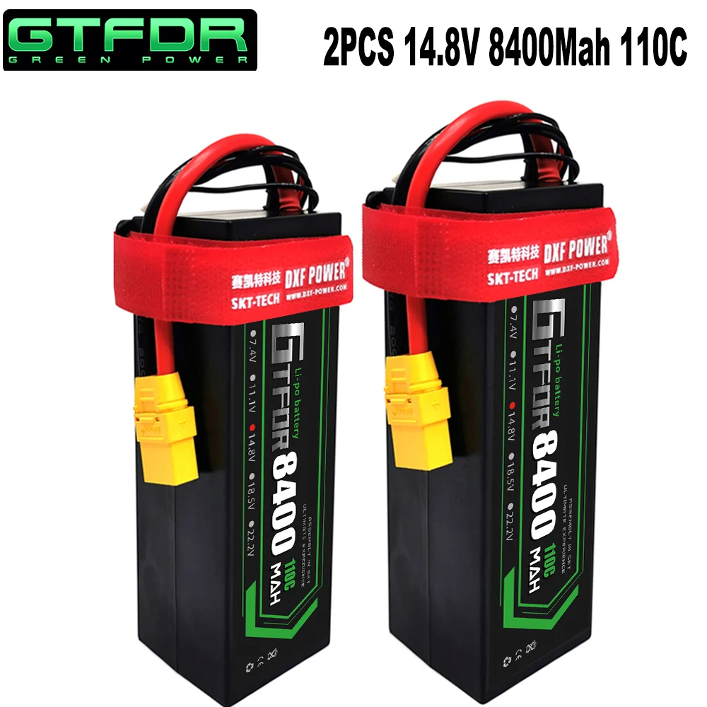 DXF-2Pcs-Lipo-Battery-2s-4S-7-4V-14-8V-8000mah-110C-6500mAh-100C-HardCase-AKKU