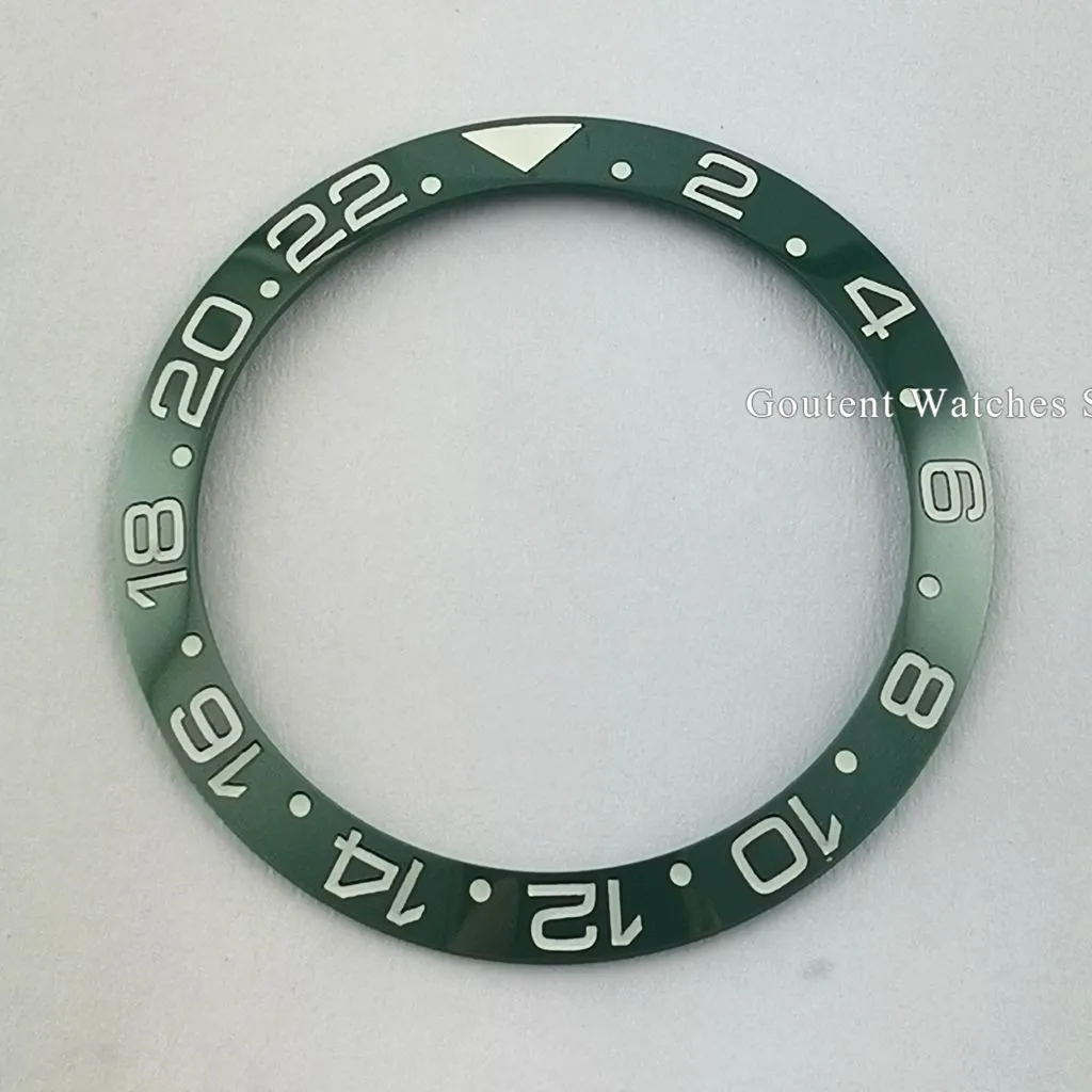 38mm Super Luminous Watch Bezel Insert Black blue green Ceramic Bezel Insert Watch Parts Fits For 40mm GMT Watches watch dial accessories,watch face accessories,clock movement parts