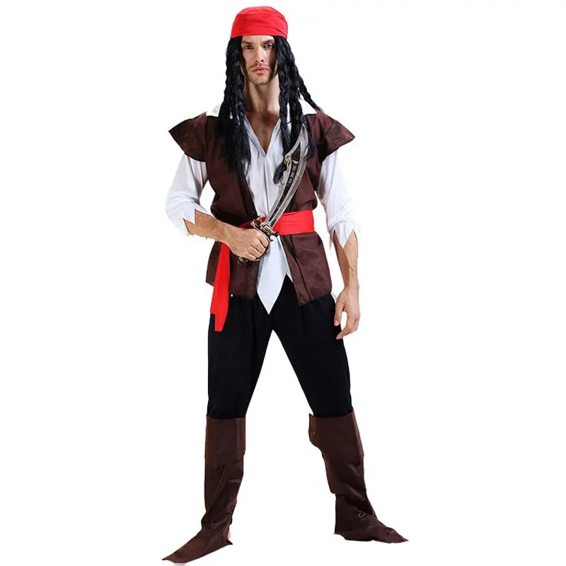 Fantasia Masculina Capitão Pirata Festa Halloween