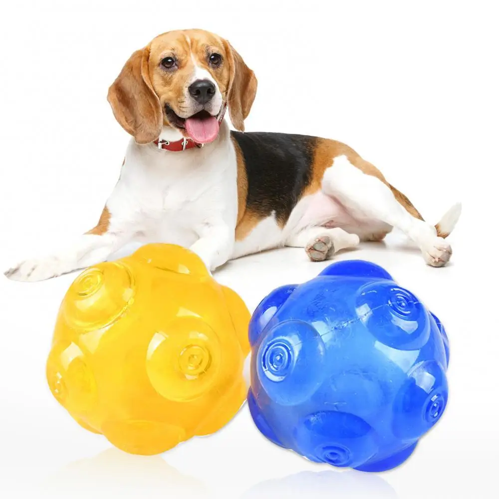 Dog Puppy TPE Bite Resistant Ball Sounder Teeth Cleaning Interactive Chewing Toy juguetes para perro | Дом и сад