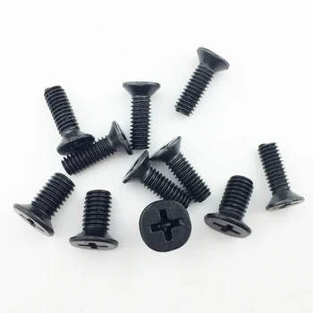 

200 pcs one lot Flat head screws carbon steel screws M2 M2.5 M3 M3*4 M3*5 M3*6 screws black Nickel plated KM screws