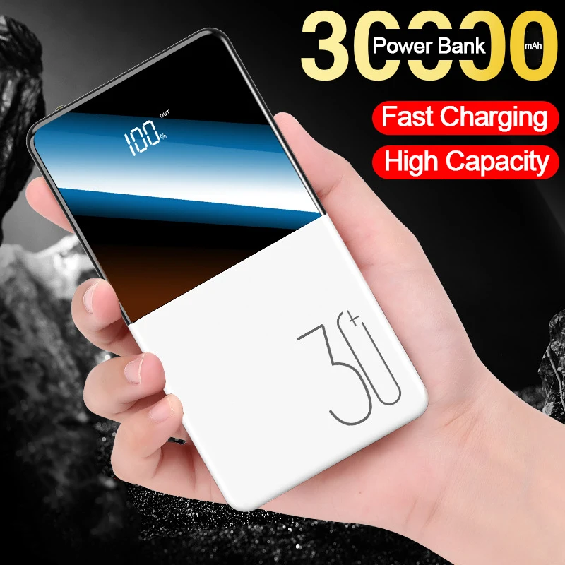 Портативное зарядное устройство 30000 мАч портативная Внешняя батарея с QC быстрая