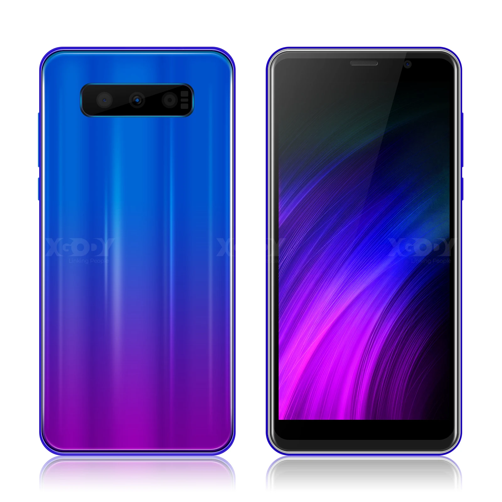 XGODY 5.5 inch 3G Mobile Phone 18:9 RAM 2GB ROM 16GB MT6580 Quad Core Dual Camera 2500mAh Android 8.1 Smartphone
