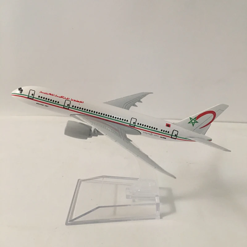 

JASON TUTU Plane Model Airplane Model 16cm Royal Air Maroc Boeing 787 Aircraft Model Diecast Metal Airplanes 1:400 Plane Toy