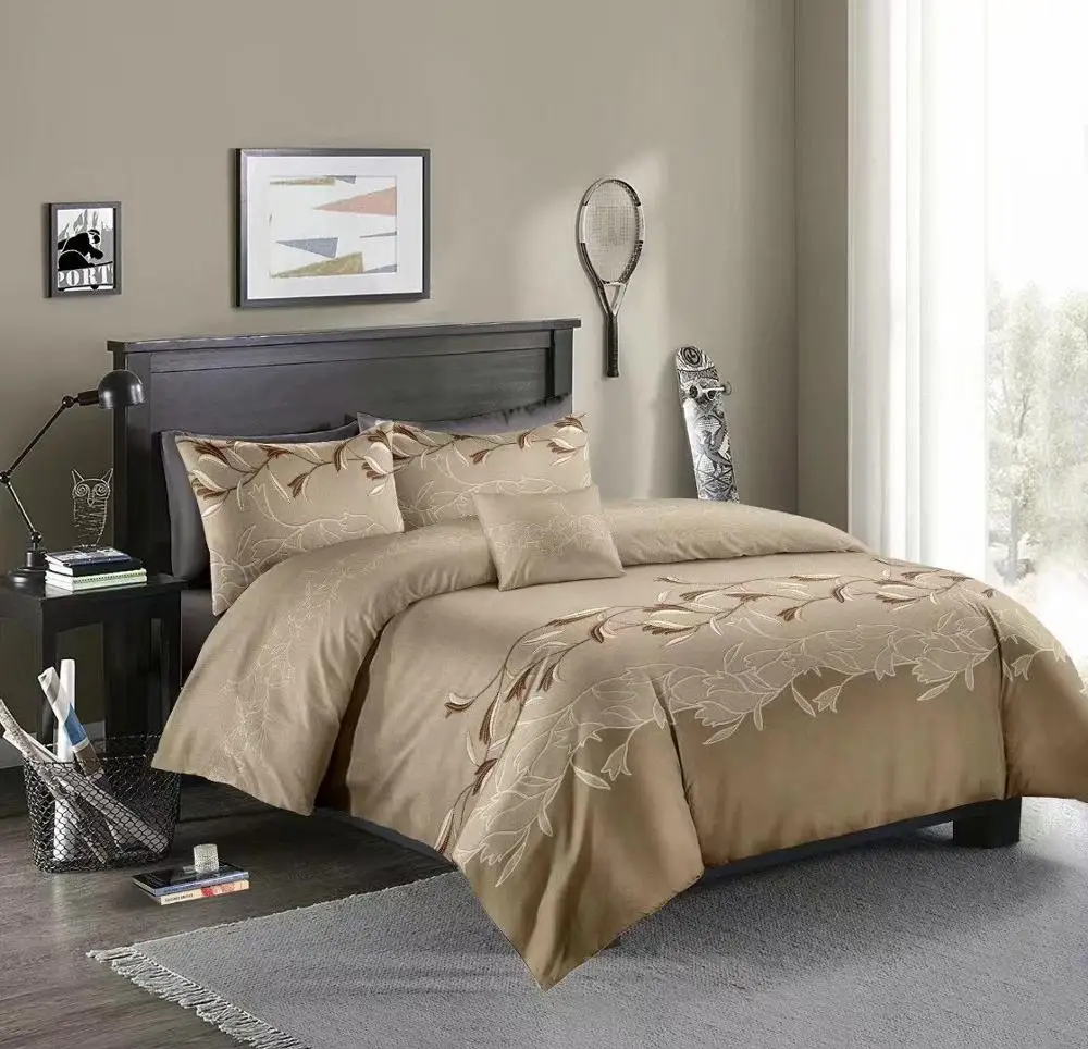 

Home Textile Solid color simplicity Bedding Set Duvet Cover Pillowcases Luxury Comforter Set King Queen Size