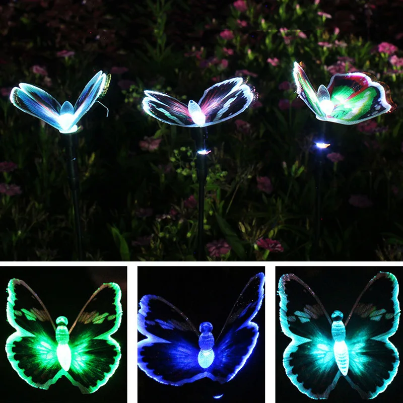 Новые солнечные бабочки газон огни рампы водонепроницаемый декоративный для наружного сада SF66