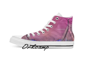 

Zakim bridge Boston MA Custom Casual High Top lace-up Canvas shoes sneakers Drop shipping