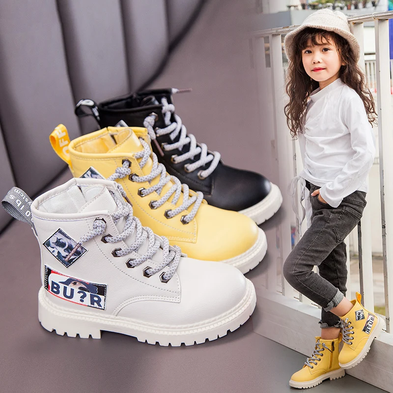 Детская обувь; зимняя теплая Повседневная обувь; детские кожаные ботинки martin; зимние ботинки с высоким берцем; нескользящая детская обувь; обувь для мальчиков и девочек