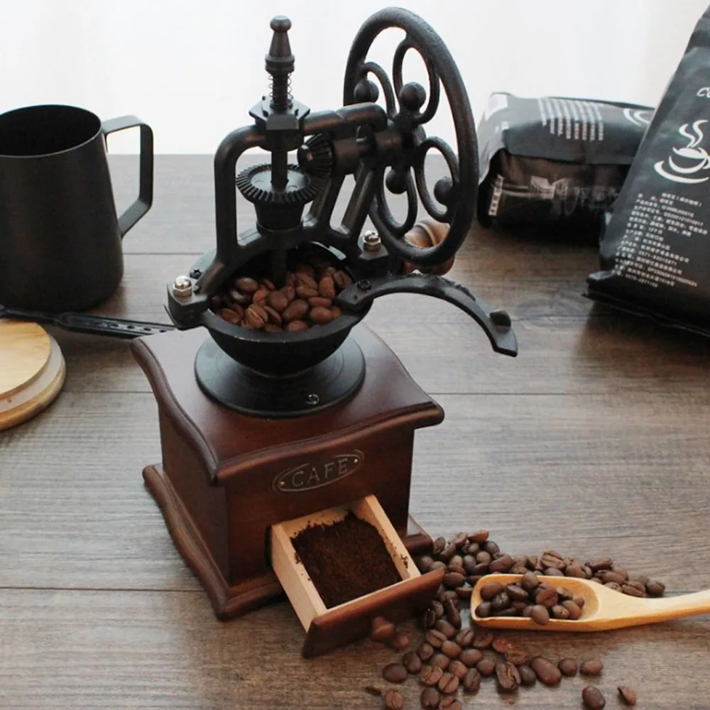 Coffee grinder mini coffee grinder manufacturer bean mill herb nut manual antique cast iron manual coffee grinder