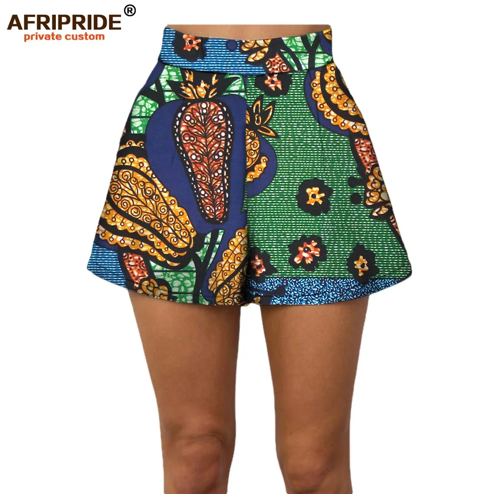 Летние женские пляжные шорты AFRIPRIDE индивидуальные повседневные короткие штаны хлопок батик принт Африканский A722108 - Цвет: 450