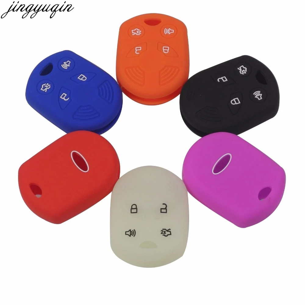 jingyuqin Remote 4 Buttons Silicone Car Key Cover For Ford Mercury Mariner Lilan Lincoln Navigator MKX MKZ Edge Fusion Mustang | Автомобили