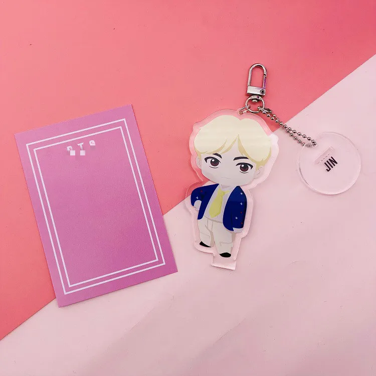 [MYKPOP] KPOP мультяшный Брелок с фигуркой+ база Новые Креативные и милые мелочи KPOP Bangtan Fans коллекция SA19121208