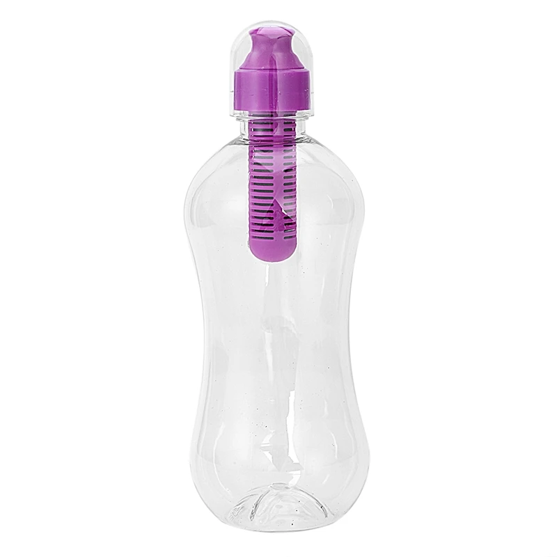 550Ml Filter Portable Outdoor Hiking Travel Bottle Gym Filtering Water Healthy Drinking Bottle-Purple