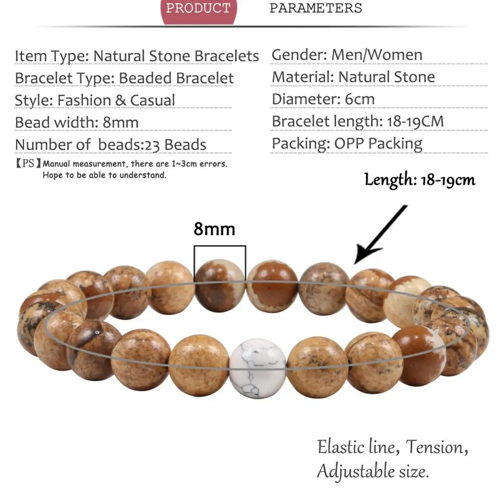 Buddhist Natural Stone Beaded Bracelet 10 Colors For Men Women stone bead bracelet natural stone bracelet beaded bracelet